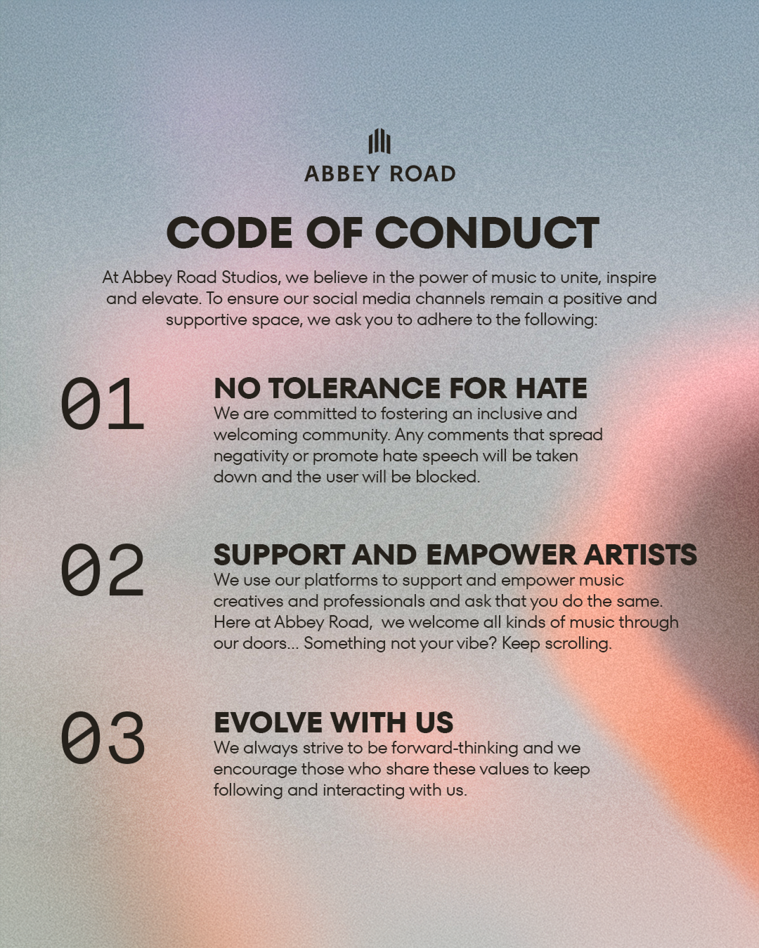 Abbey Road's social media code of conduct